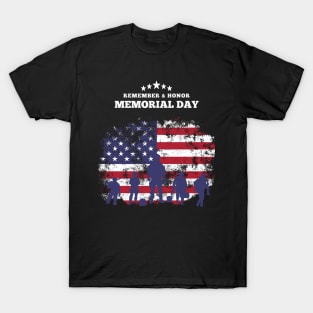 Red and Blue Patriotic Memorial Day T-Shirt